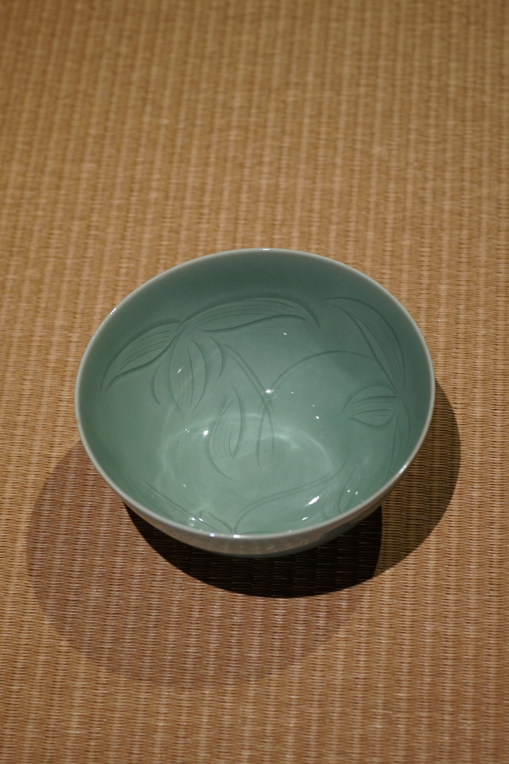 柴烧 刻花小碗
