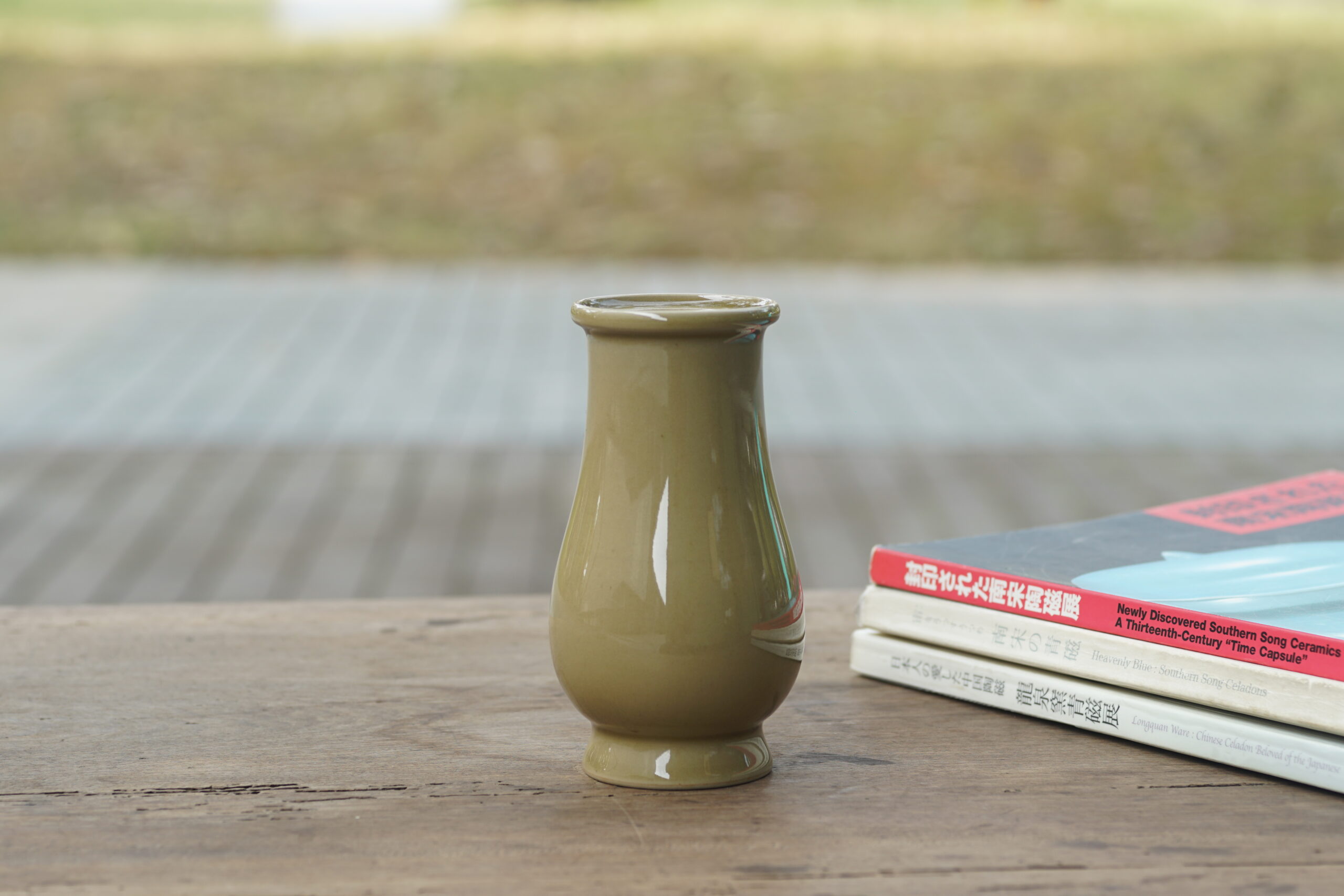 柴烧 黄釉香箸瓶