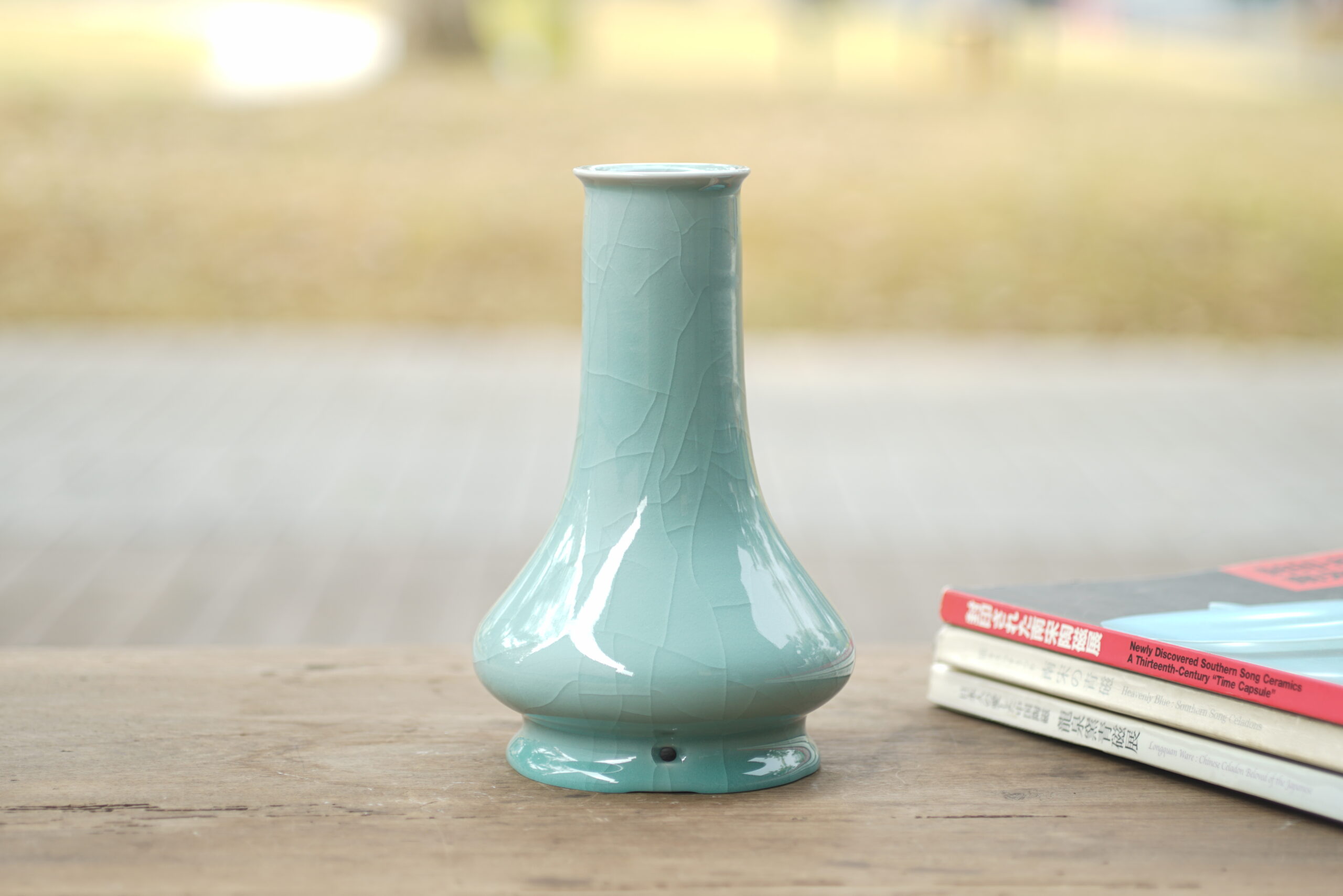 柴烧 穿带长颈瓶