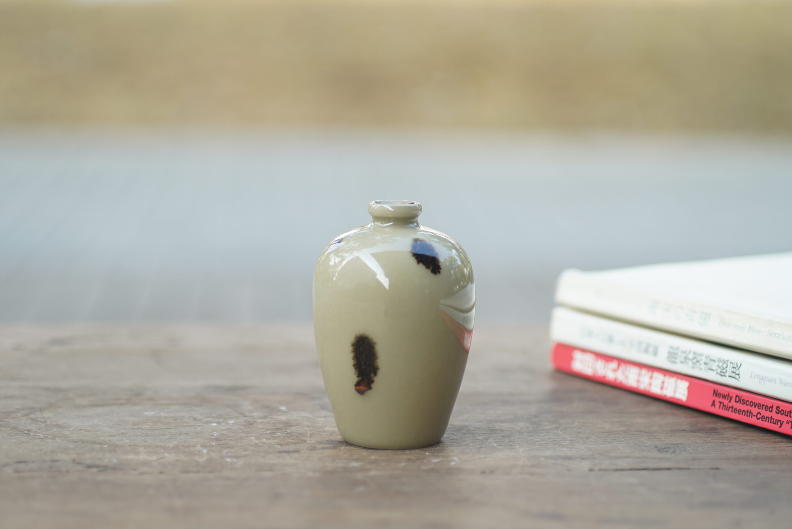 柴烧 点彩小梅瓶