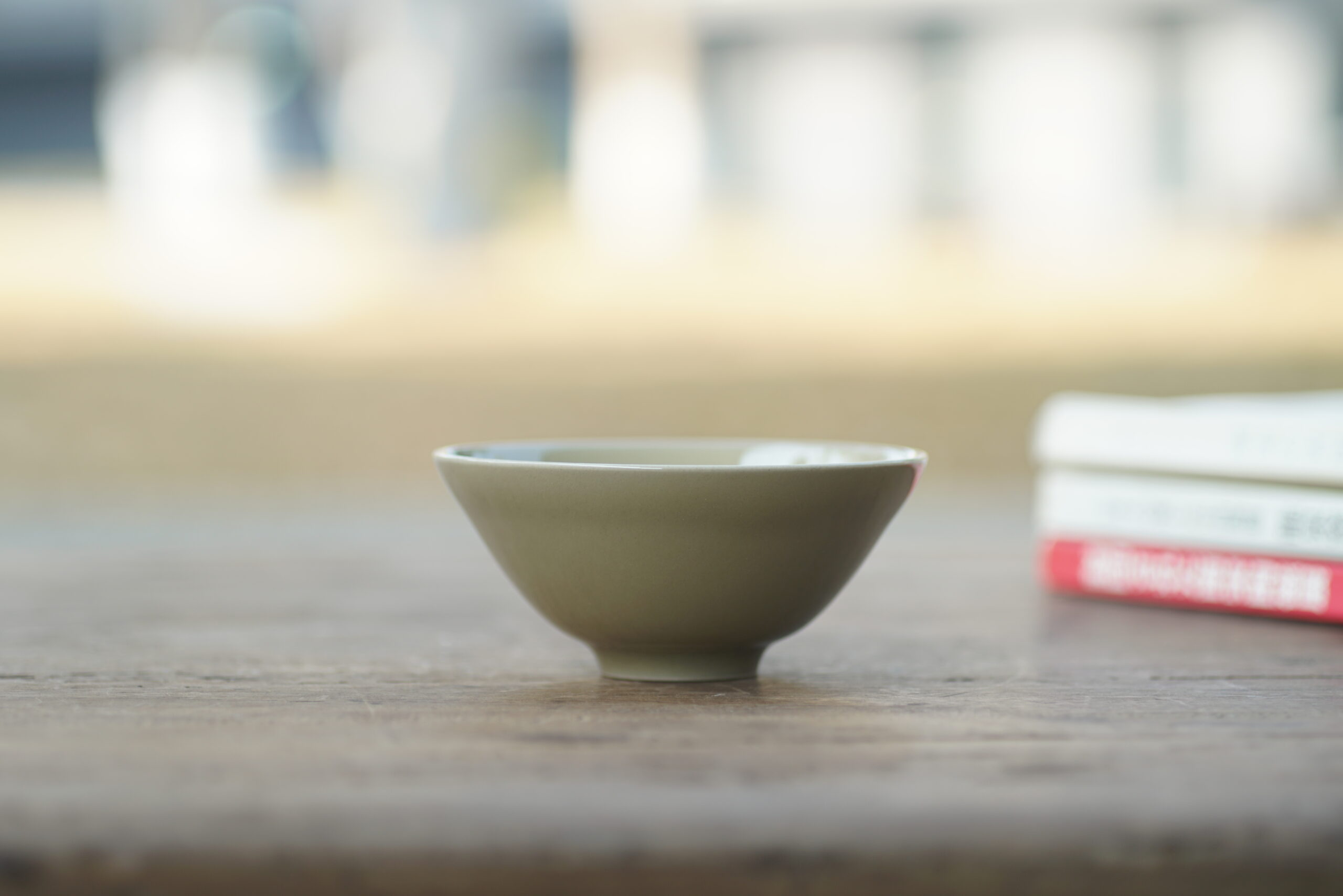 柴烧 米黄敞口盏