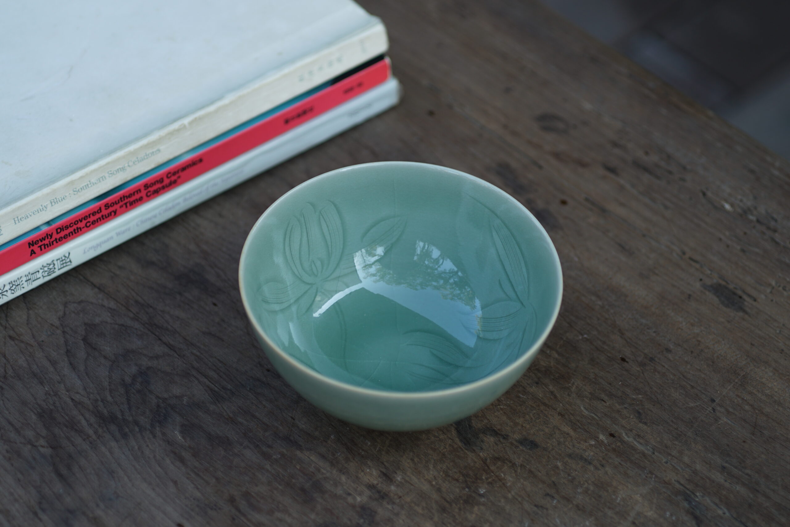 刻花小碗 龙窑柴烧