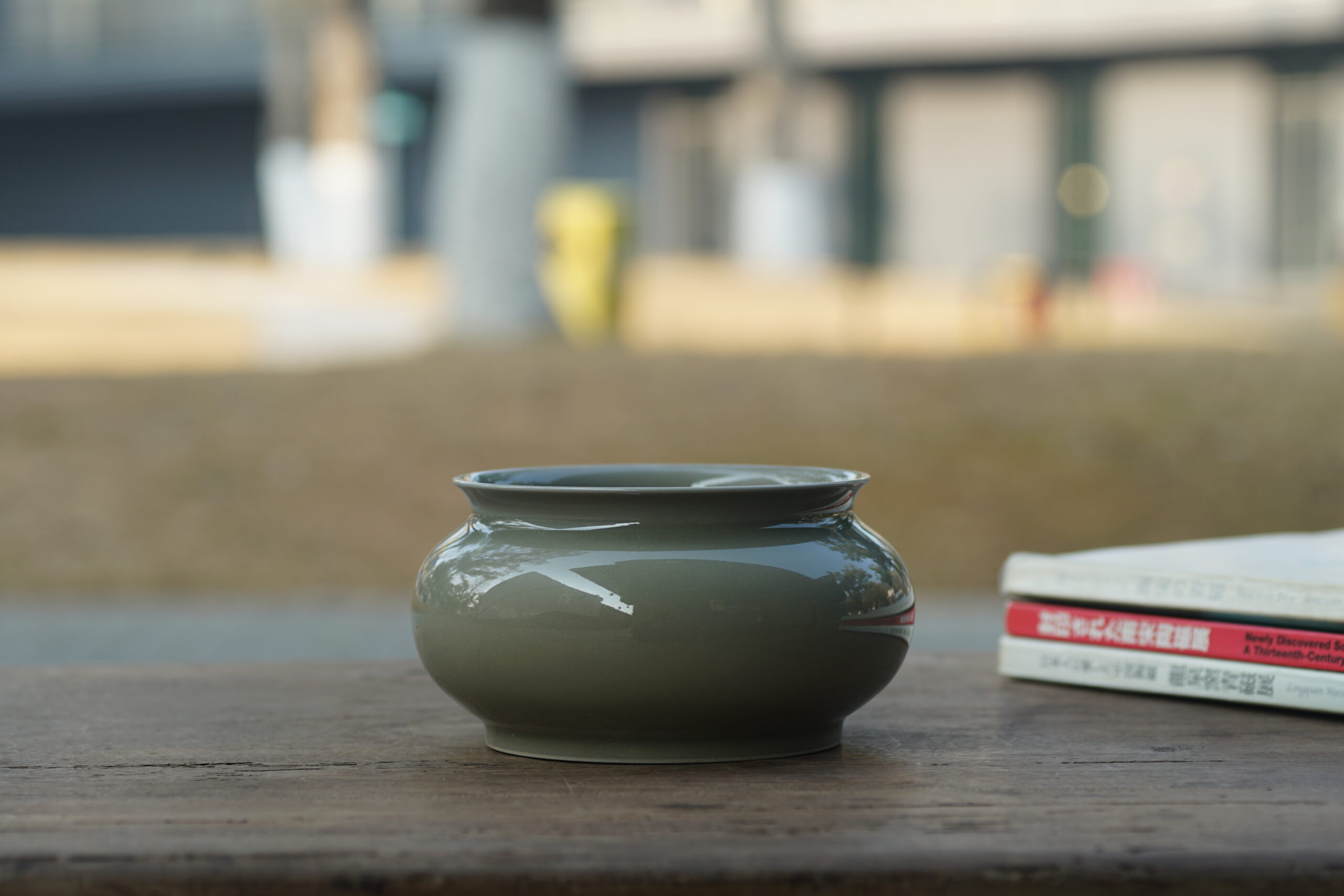 柴烧 窑变大水盂