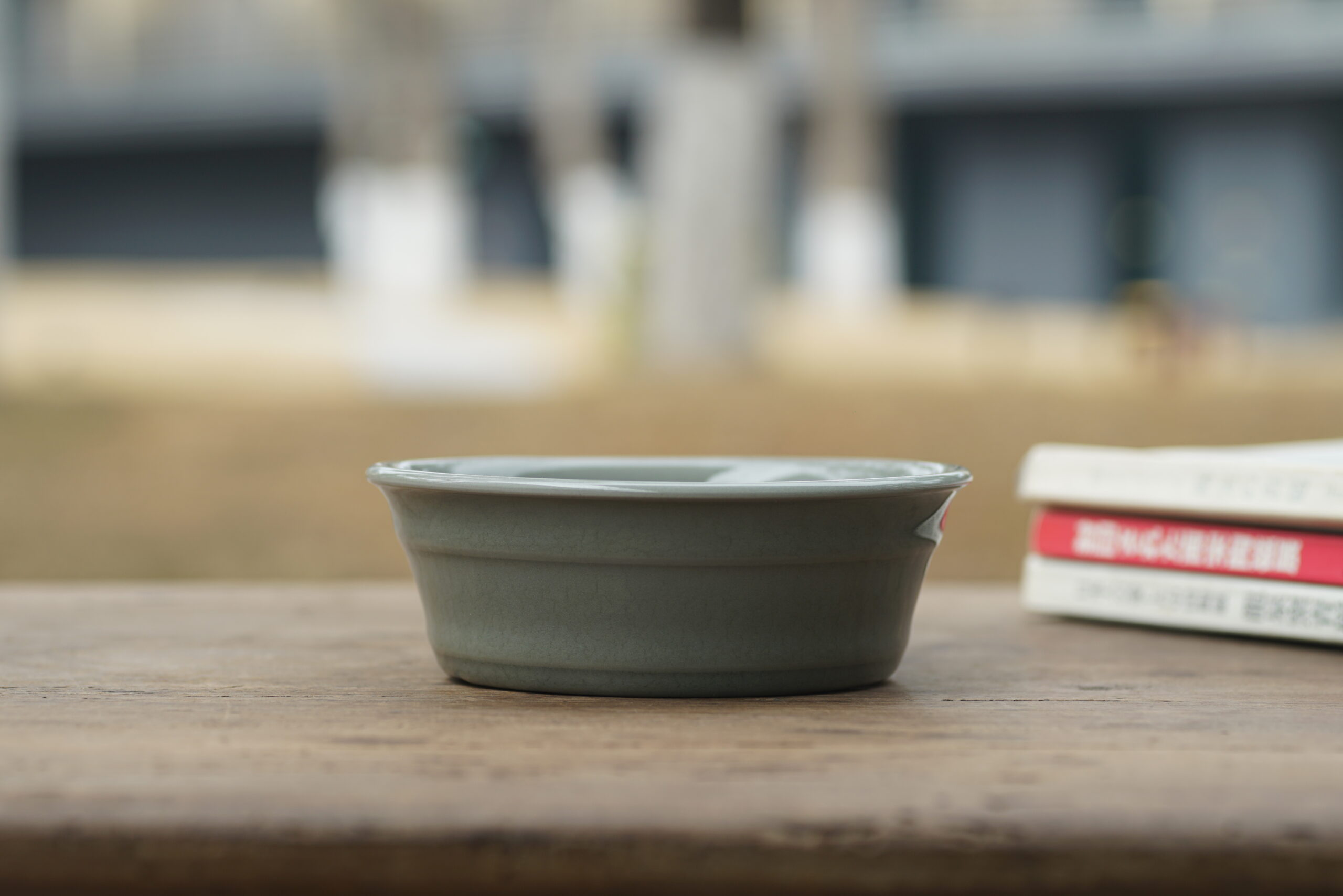 柴烧 官制支钉弦纹洗