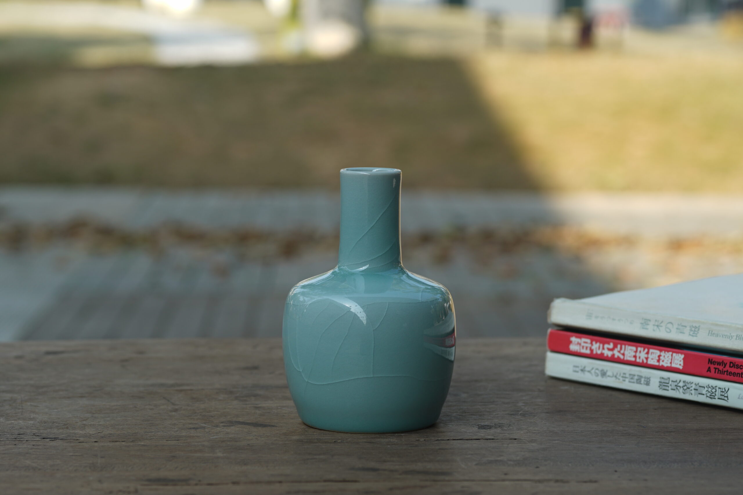 柴烧 粉青槌形小瓶