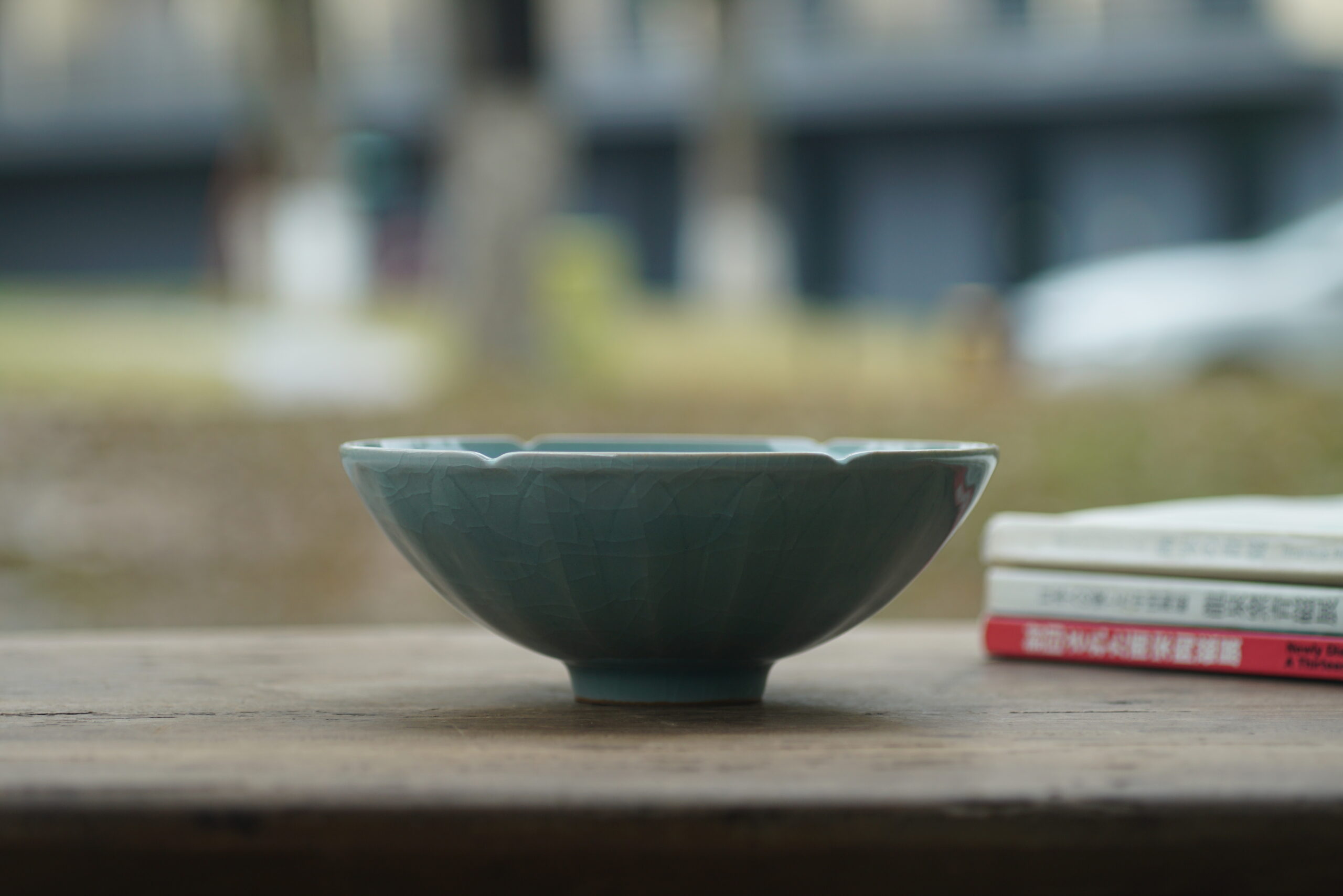 柴烧 莲瓣葵口大碗