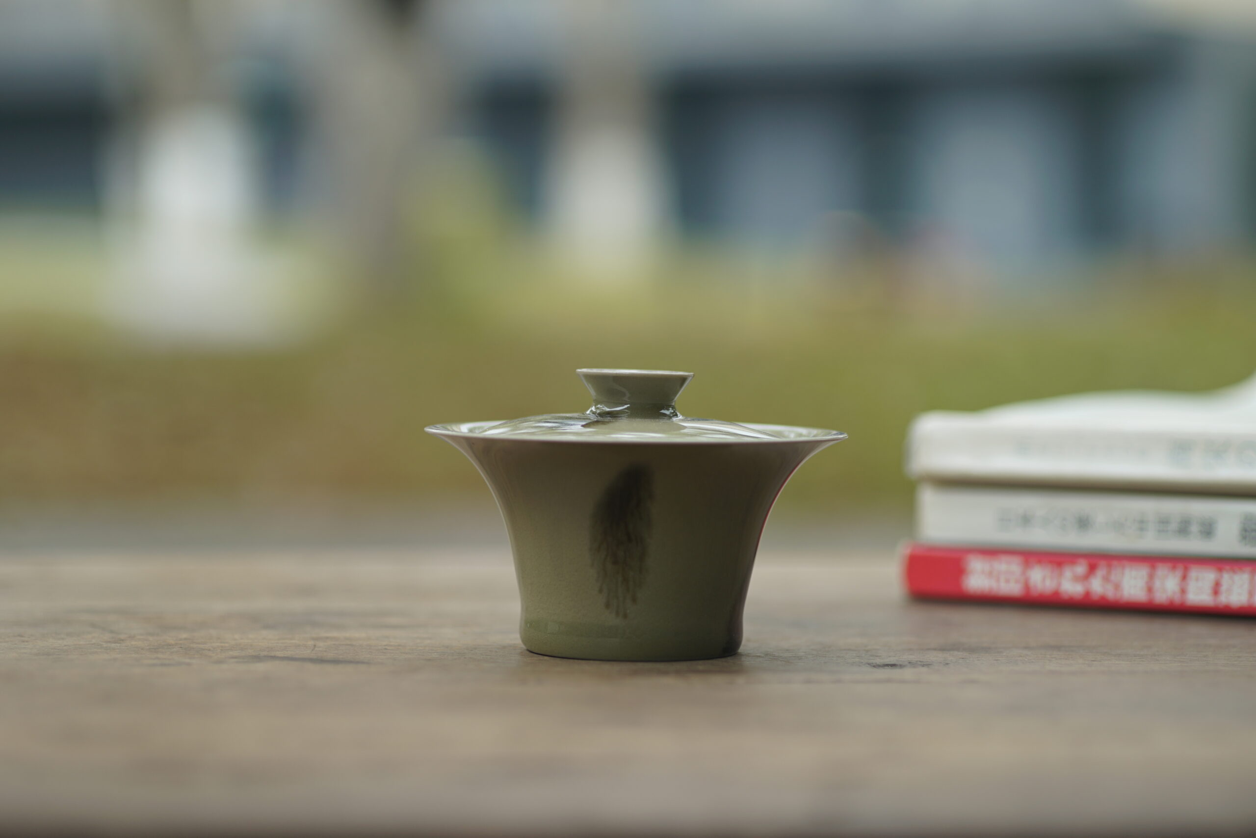 柴烧 点彩迷你盖碗