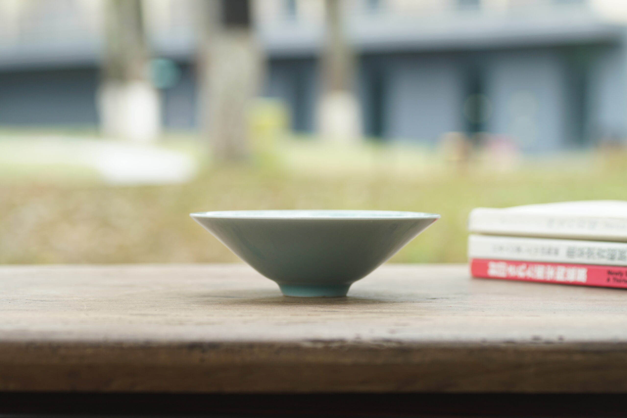 柴烧 粉青斗笠盏