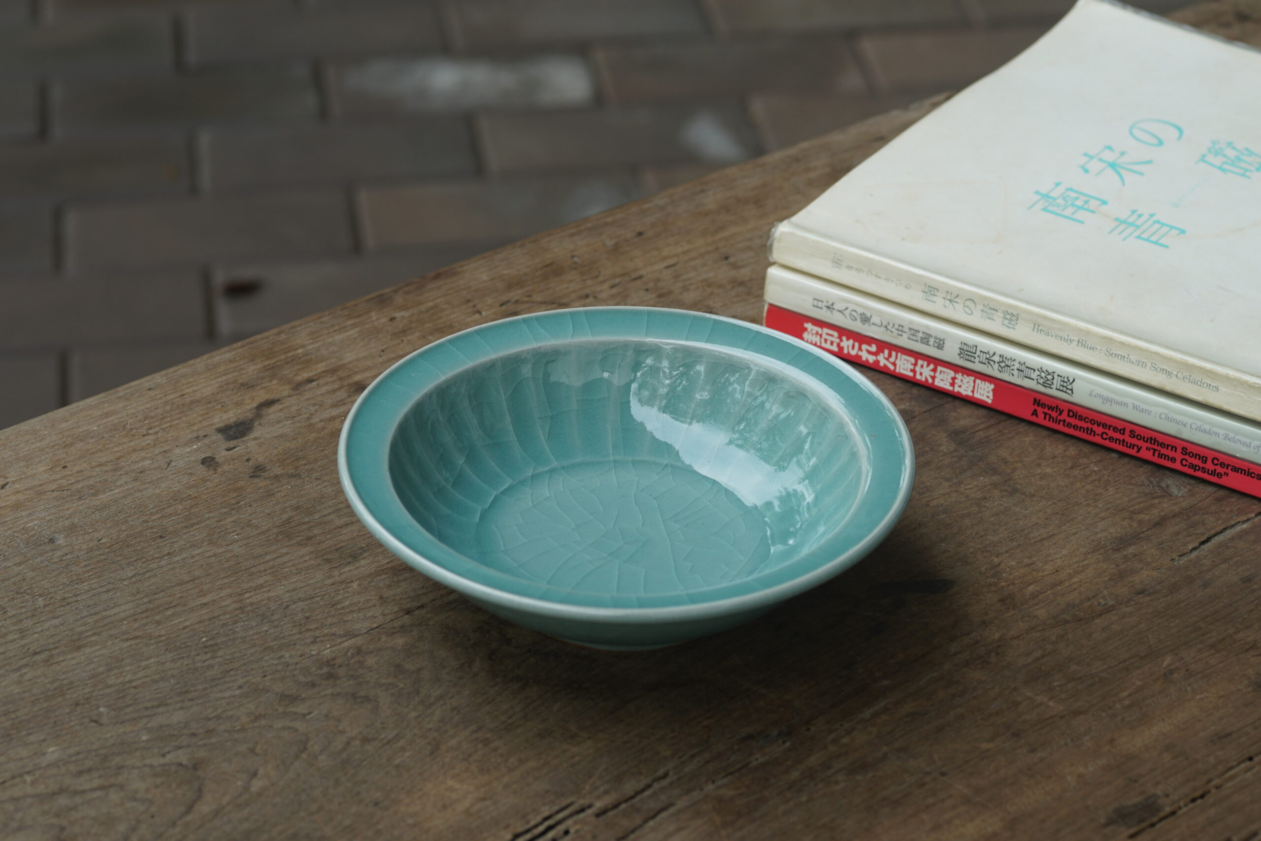 柴烧 仿宋菊瓣盘