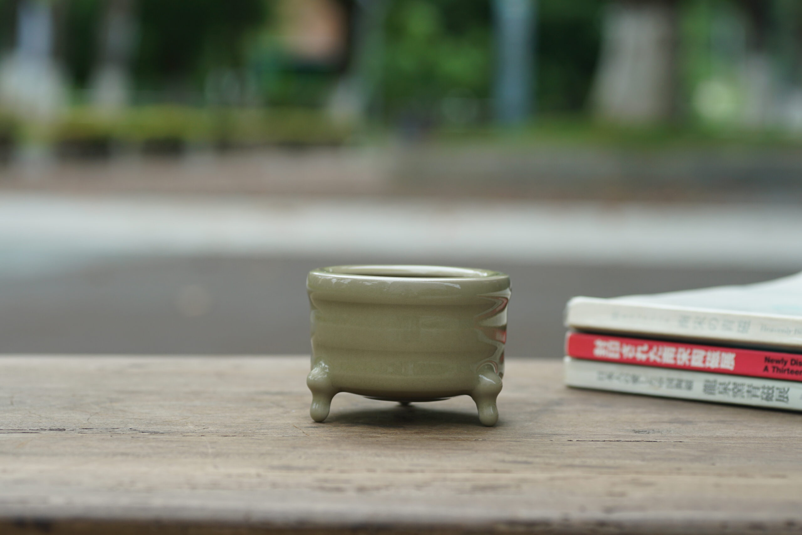 柴烧 仿青铜奁式香炉