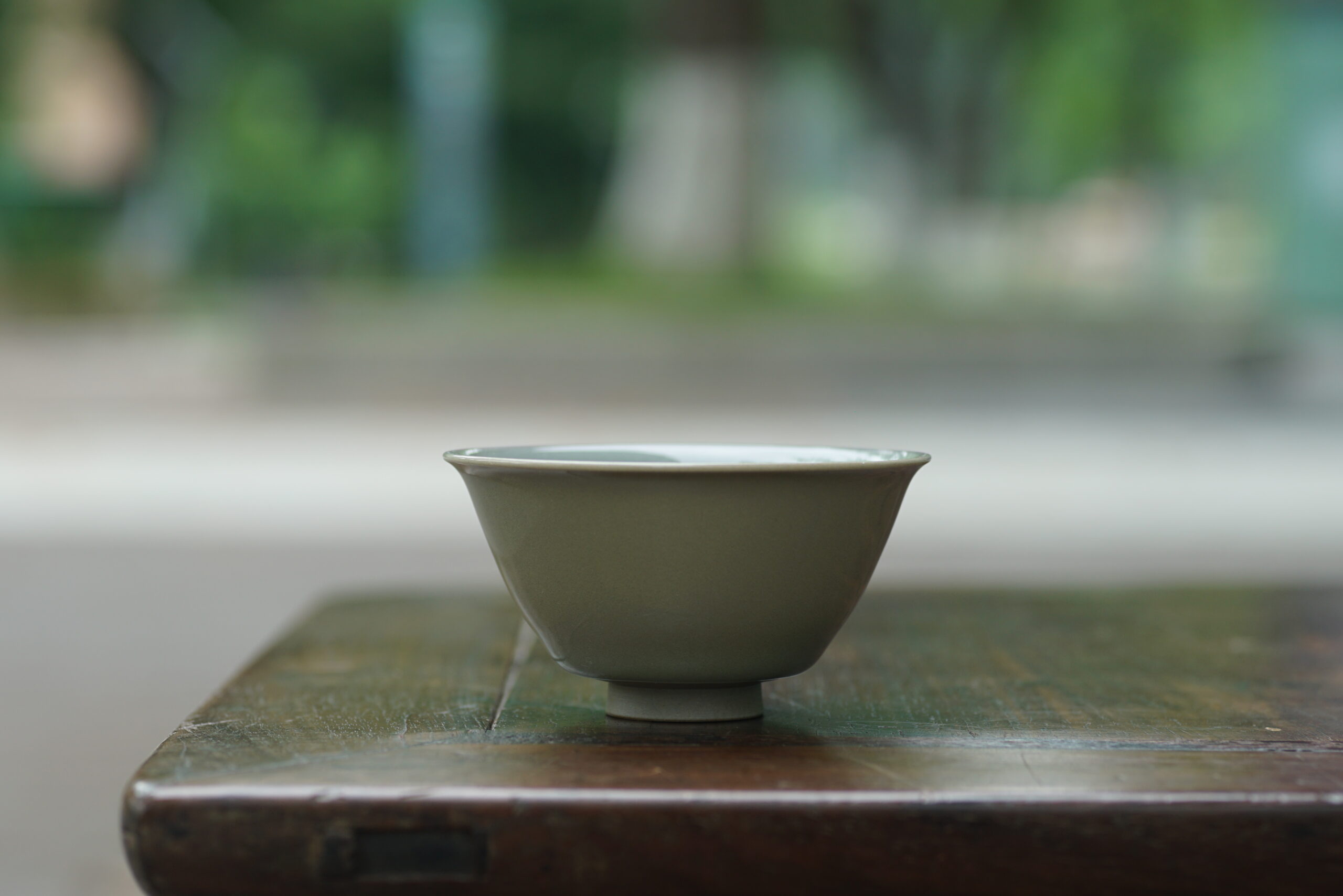 柴烧 窑变撇口杯