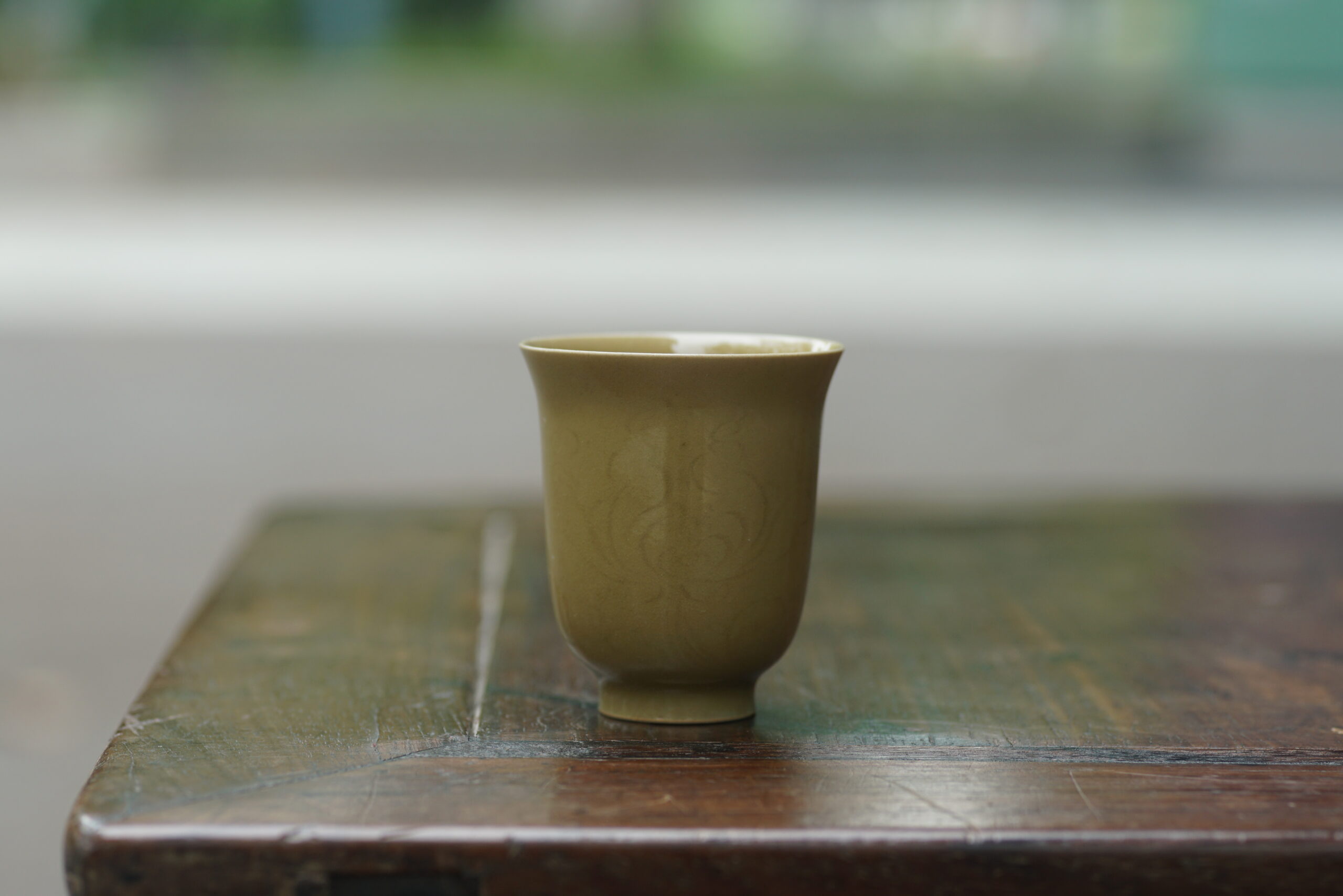 柴烧 刻花闻香杯