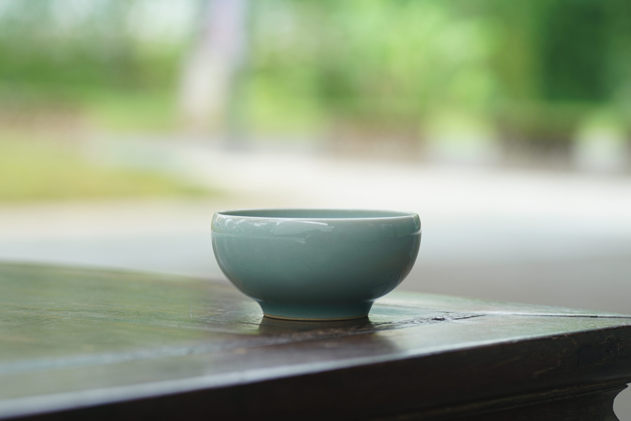 柴烧 粉青盏